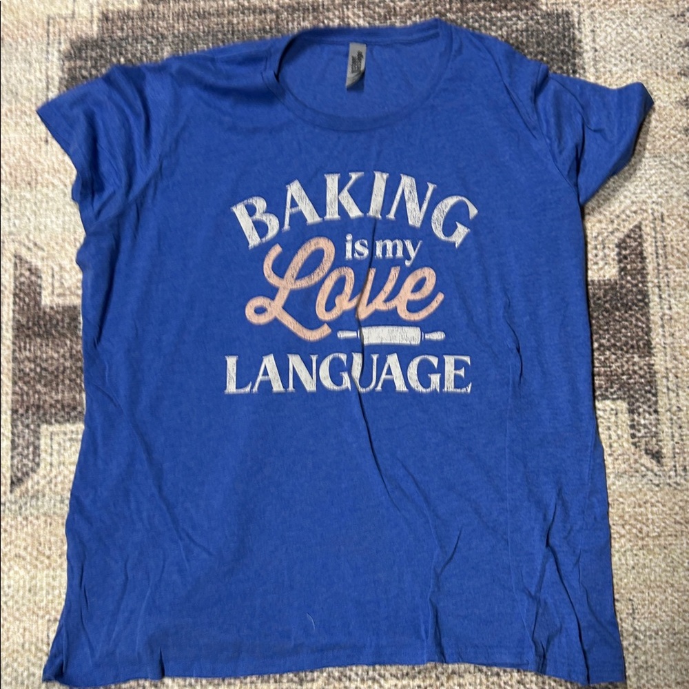 Blue Graphic Tee - Baking is My Love Language